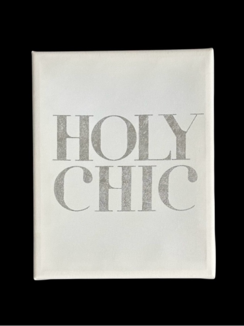 Pier 1 Imports “HOLY CHIC” White and Silver Canvas Wall Art